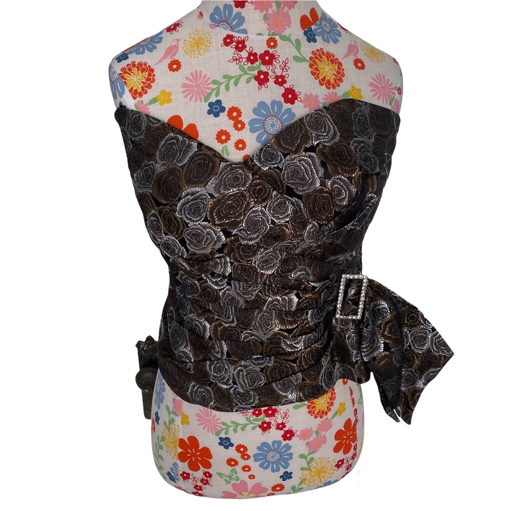 Metal Rose Bustier Top